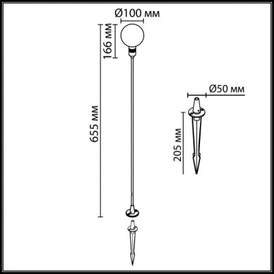 Грунтовый светильник Dande 7121/2GL