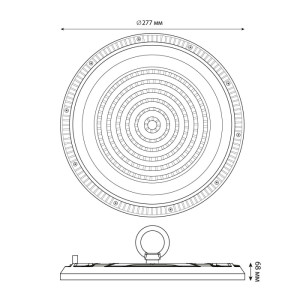 Промышленный купольный светильник  ULY-U37D-150W/6500K IP65 GREY